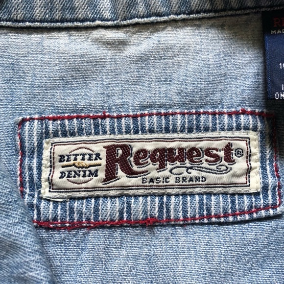 Womens Vintage Request button up cotton denim vest size M - Picture 10 of 11